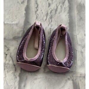 American Girl GOTY Doll Meet Chrissa Purple Sparkle Flats Shoes